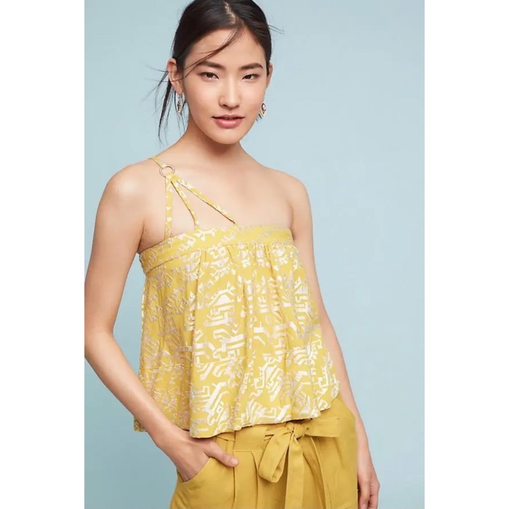 Anthropologie Floreat Anesu one shoulder embroidered camisole top xsmall